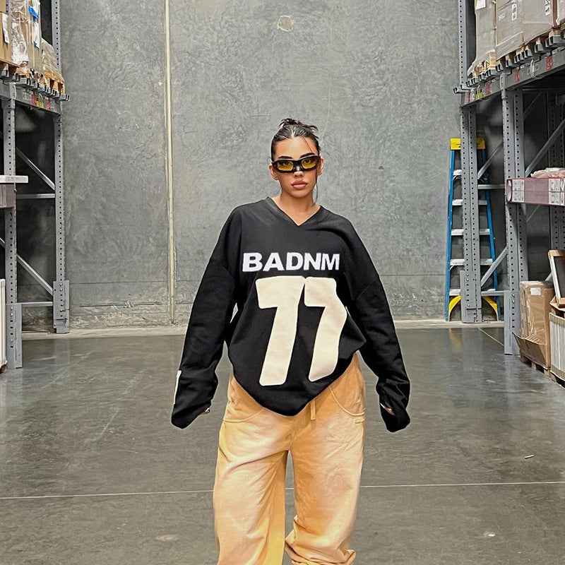 Autumn Street Hipster Casual All Matching Ball Uniform Loose Pullover Sweatshirt for Women