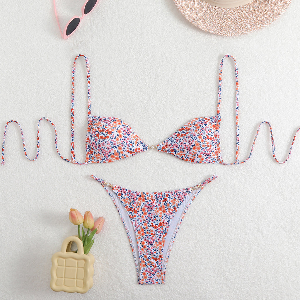 Bikini Leopard Print Lace up Sexy Swimsuit Women Bikini - ALZO