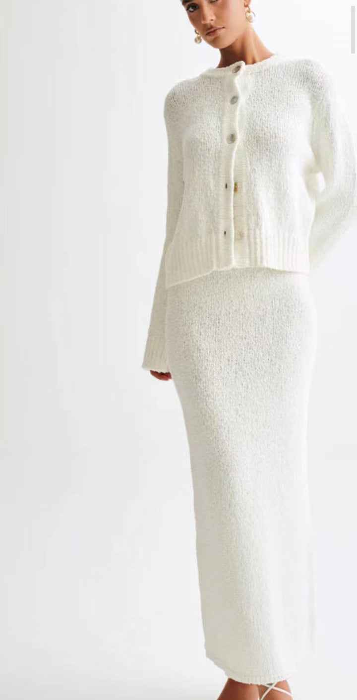 Women White Elegant Slimming Two-Piece Suit Skirt Women