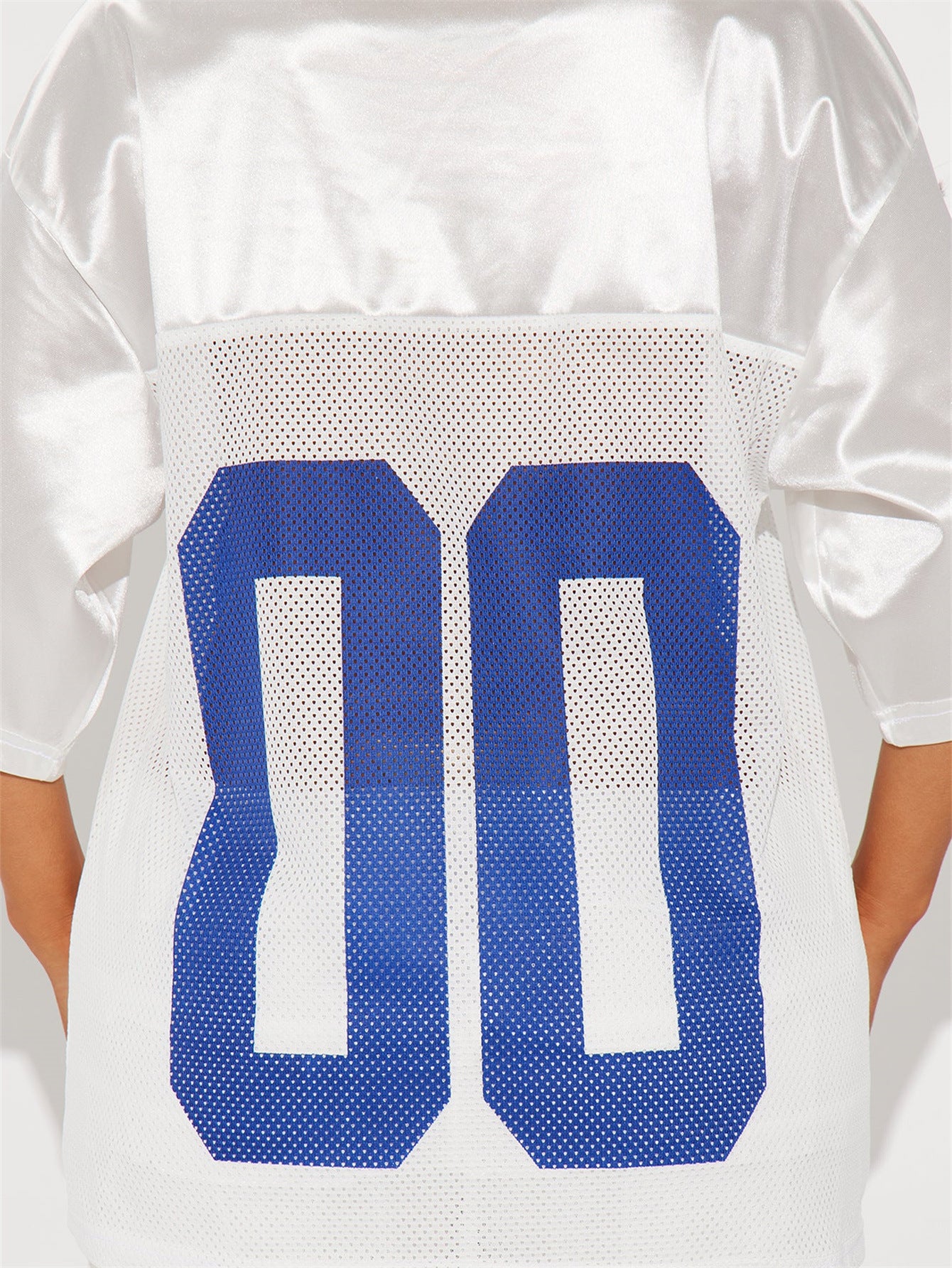 Autumn Retro Sports Letter Graphic Print Loose Casual V neck Short Sleeve Top - ALZO