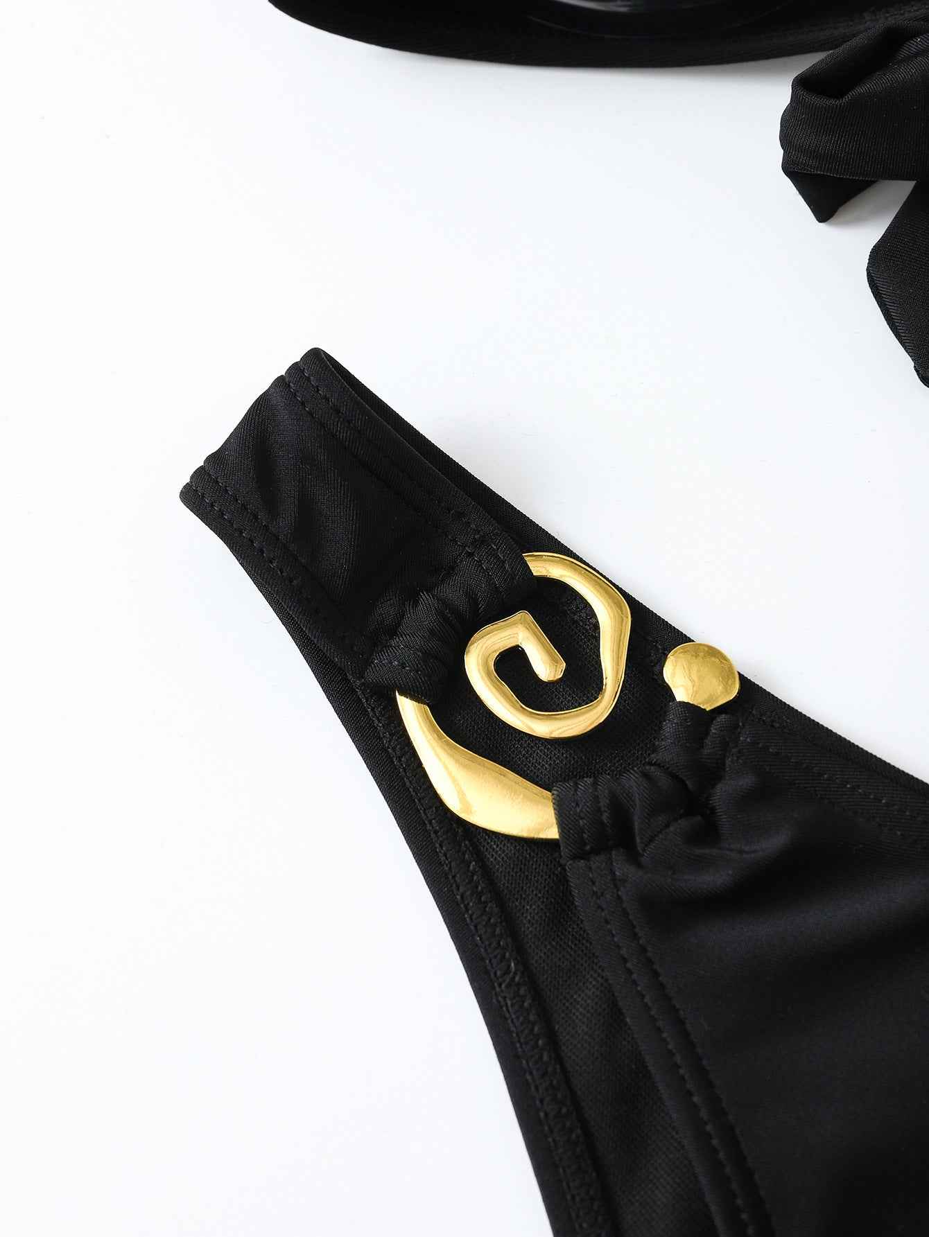 Bikini Solid Color Tied Low Waist Sexy Bikini Split Swimsuit Women Swimwear