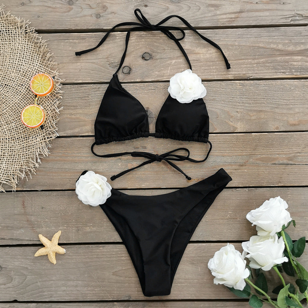 Three Point Mini Bikini Low Waist Sexy Strap Split Swimsuit Women Bikini - ALZO
