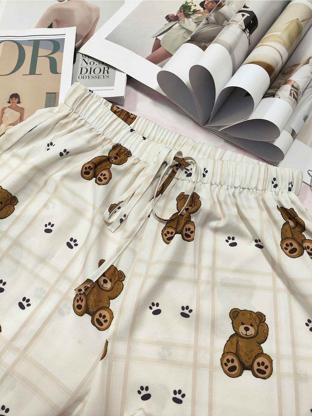 Elastic Waist White Narrow High Grade Wide Leg Pants Printed Straight Loose Thin Women Small Casual Pants