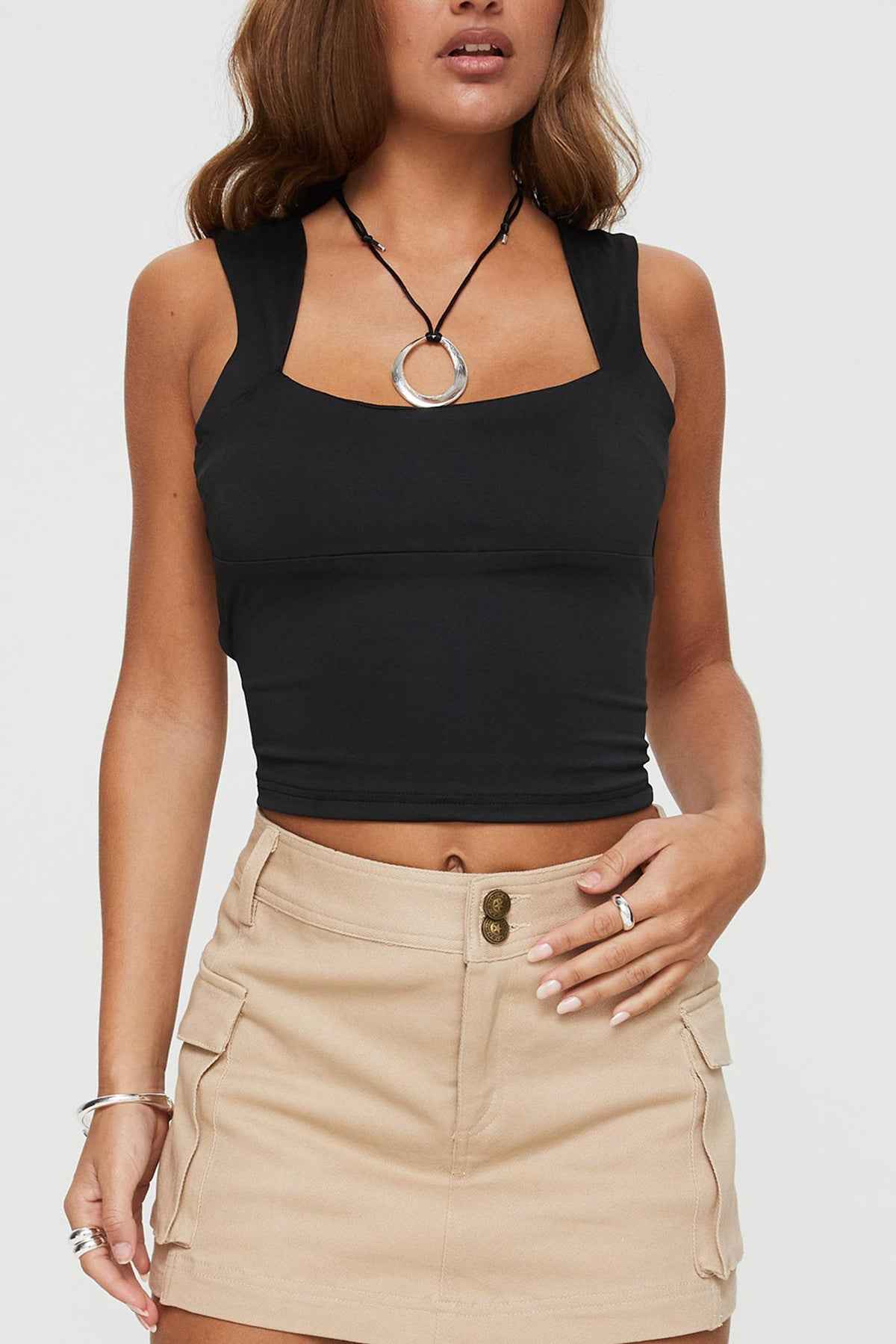 Women Clothing Small Sling Slim Fit Sexy Backless Lace up Sexy Women Short Top Vest