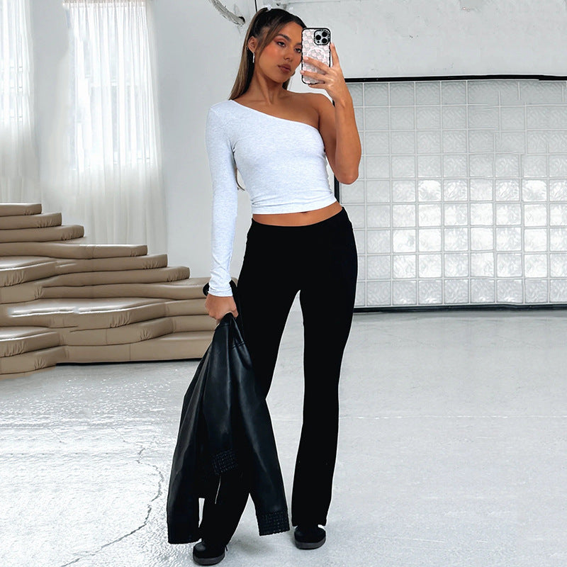 Fall Sexy Girls High Waisted Boot Cut Pants Elegant Bodycon Hip Lifting Trousers - ALZO