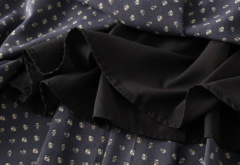 Ruffled Floral Chiffon Skirt Women Summer High Waist Slimming Mid Length A line Skirt - ALZO