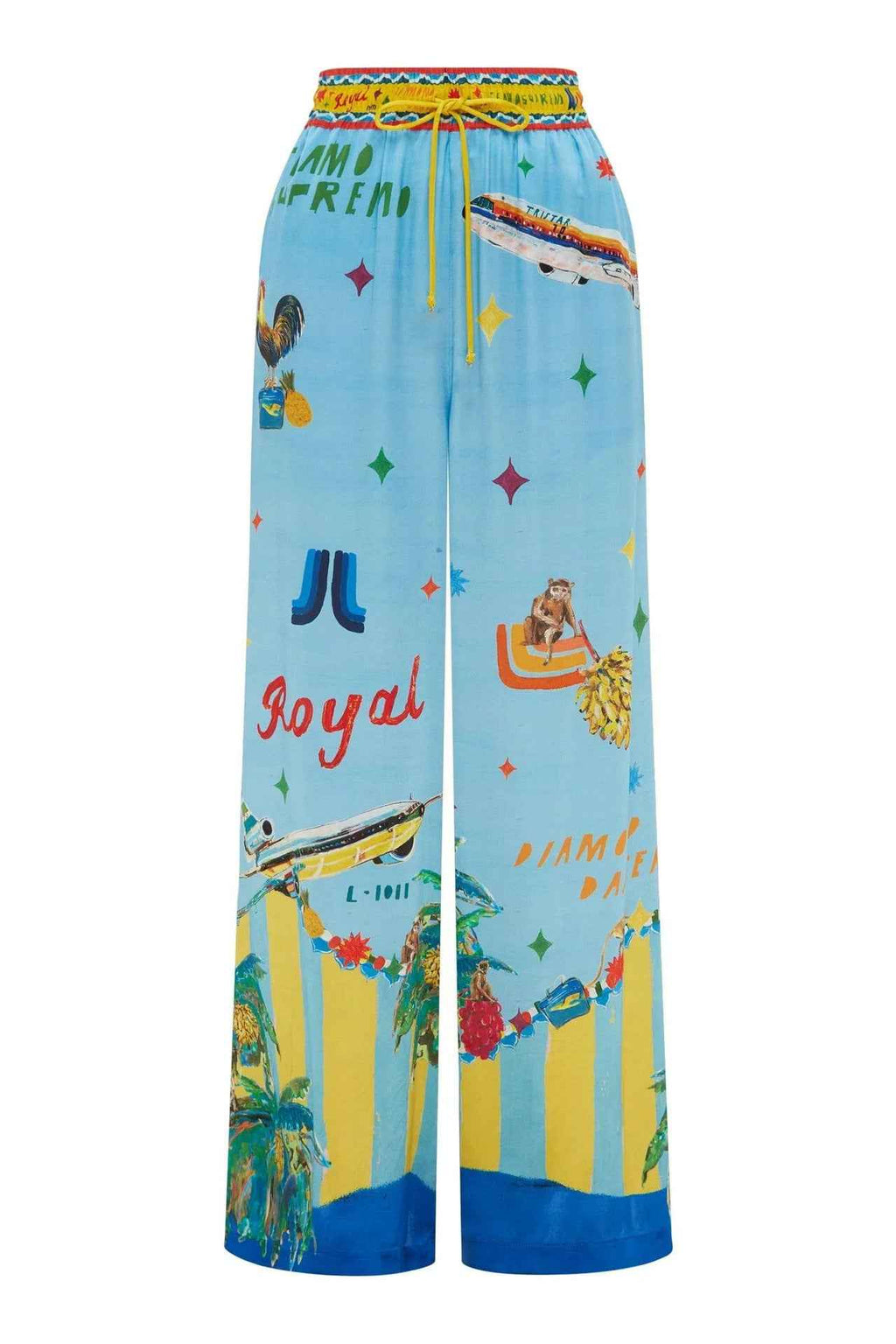 Spring Autumn Long Sleeve Printed Pocket Suit Casual Loose Vacation Two Piece Set Women
