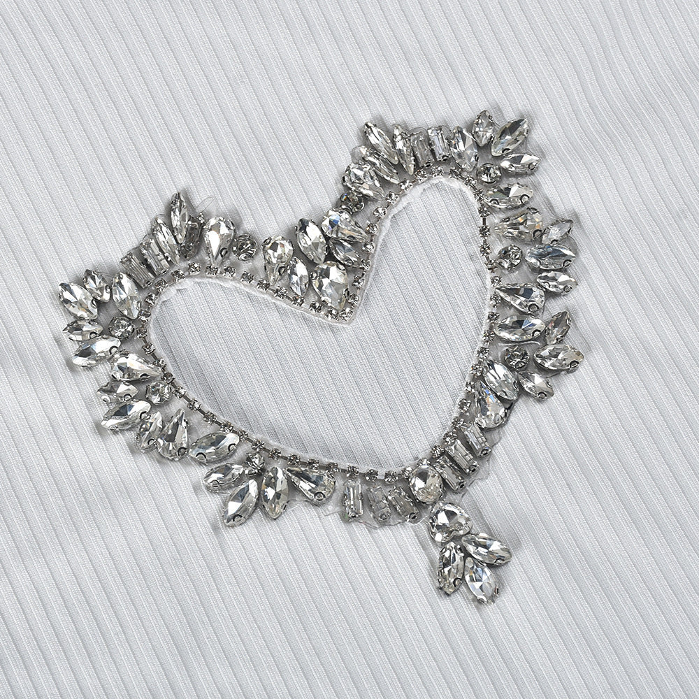 Women Clothing Cool Summer Cropped Hollow Out Cutout Rhinestone Vest Women - ALZO