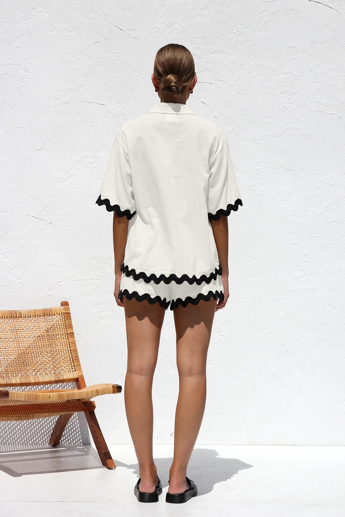 【MOQ-5 packs】 Early Spring Women Simple Short Shirt Casual Set - ALZO
