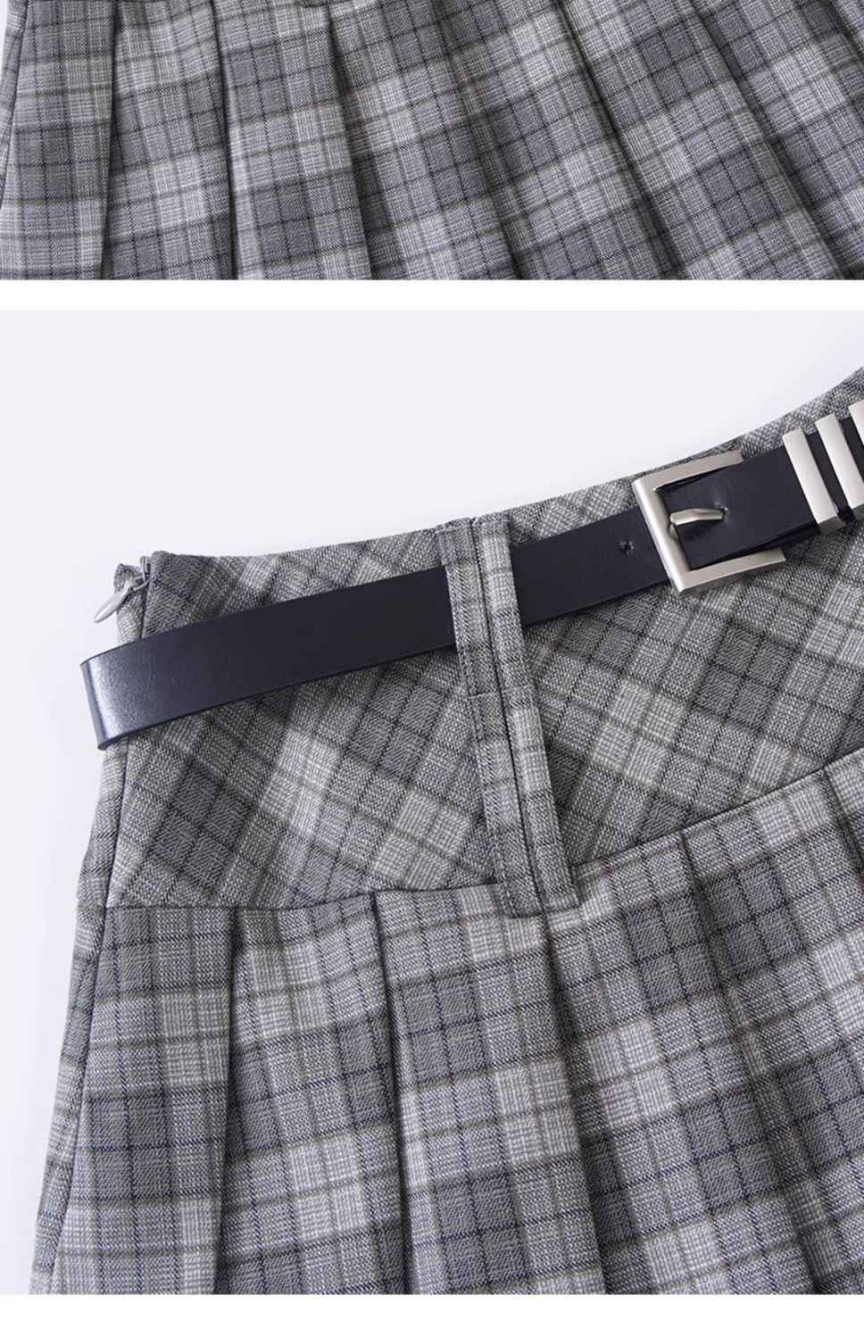 Retro Plaid Skirt Women Early Autumn Preppy High Waist Slimming Pleated Skirt Anti Exposure Short Skirt