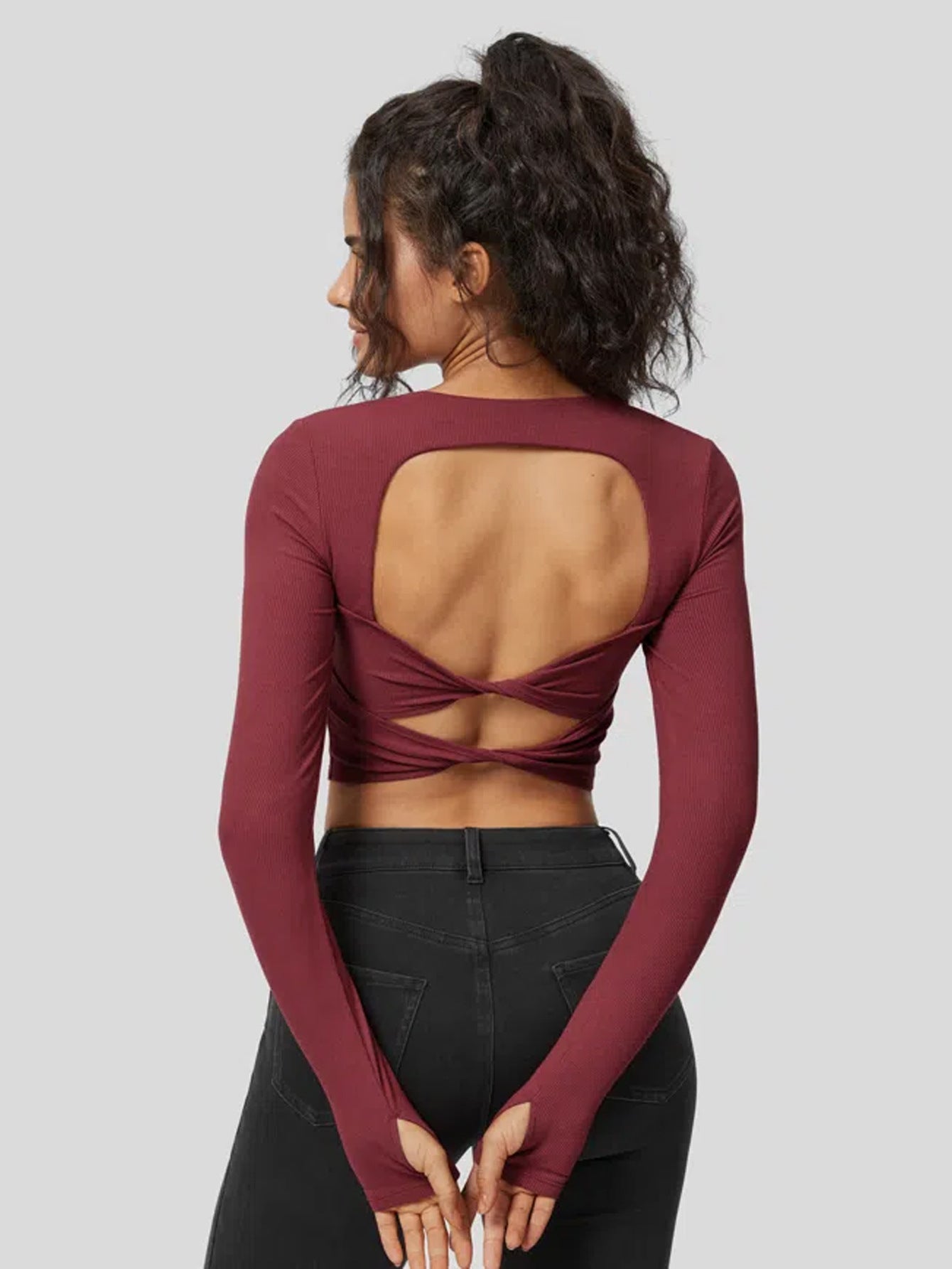 Square Collar Long Sleeve Knitwear Women Autumn Tight Expose Clavicle Slimming Inner Bottoming Top - ALZO