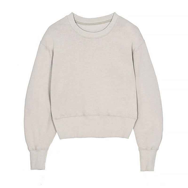 Early Autumn Sweatshirt Women Clothing Fleece Lined Thickened Short Loose Long Sleeves Pullover Top Bandage Dress Design Coat