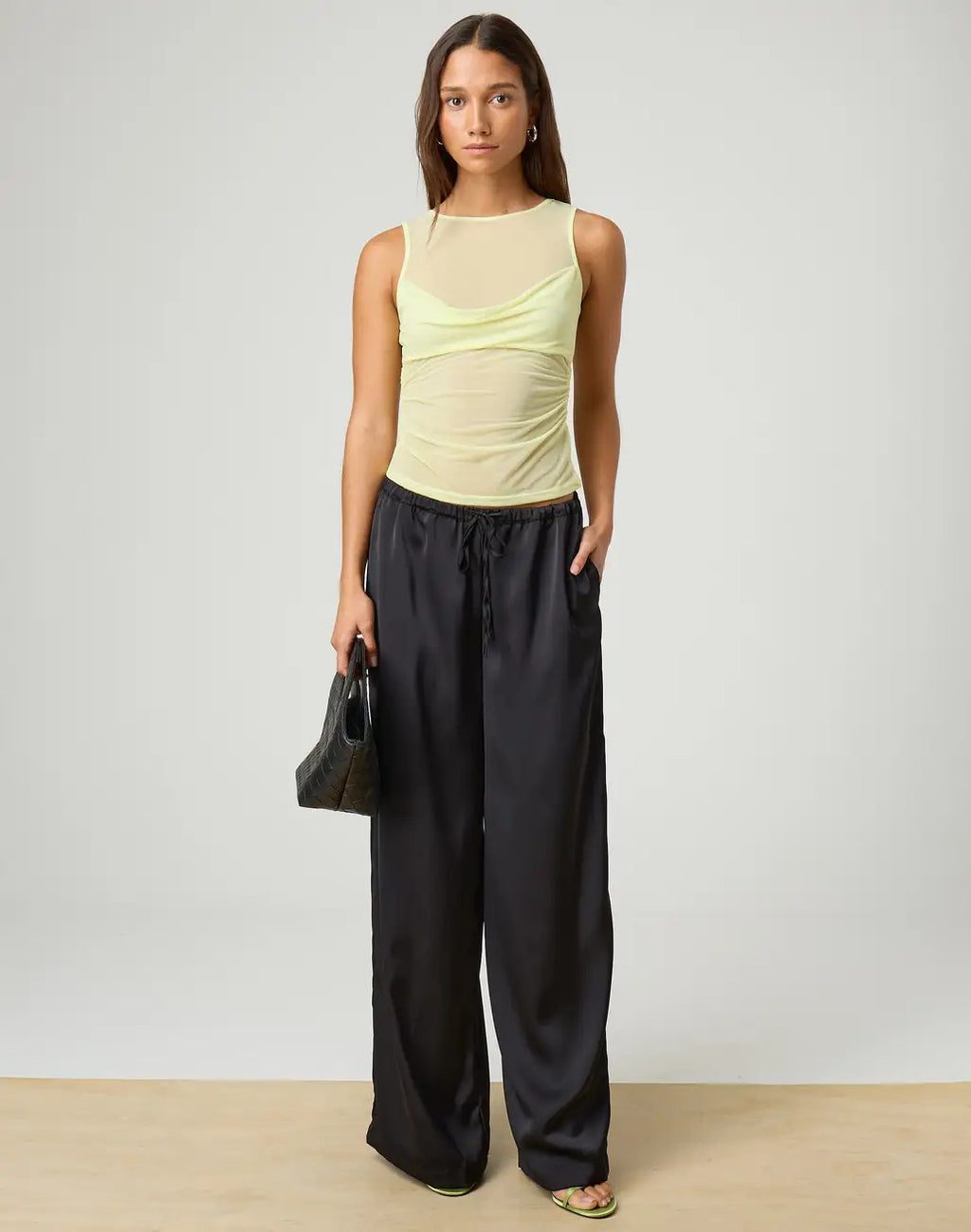 Spring Women Wear Top Solid Color See through Sexy Mesh Bottoming Shirt for Women - ALZO