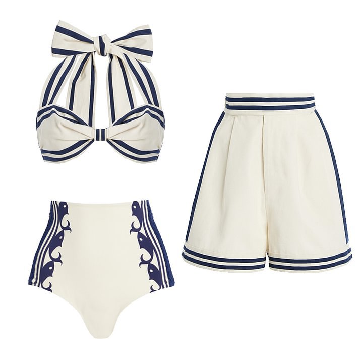 Bow Bandage High Grade One Piece Swimsuit Women - ALZO