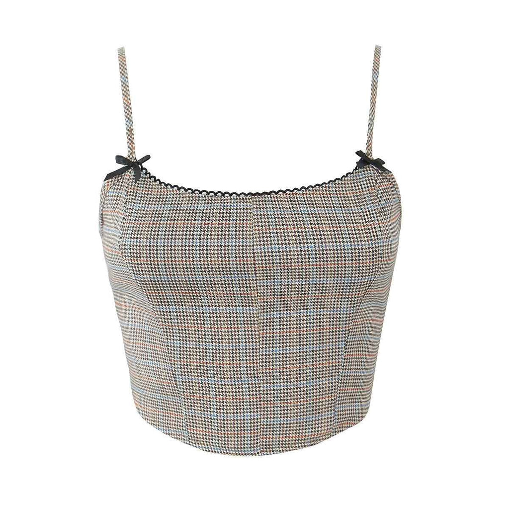 Autumn Casual Lace up Girdle Bow Suspenders Small Top