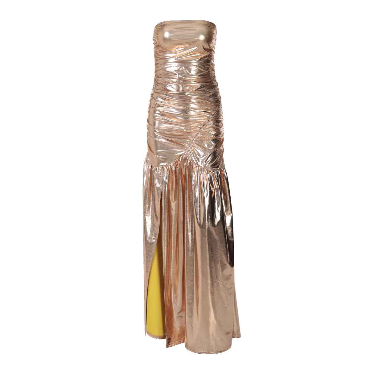 Summer Women Solid Color Sexy Slit Slim Tube Top Dress