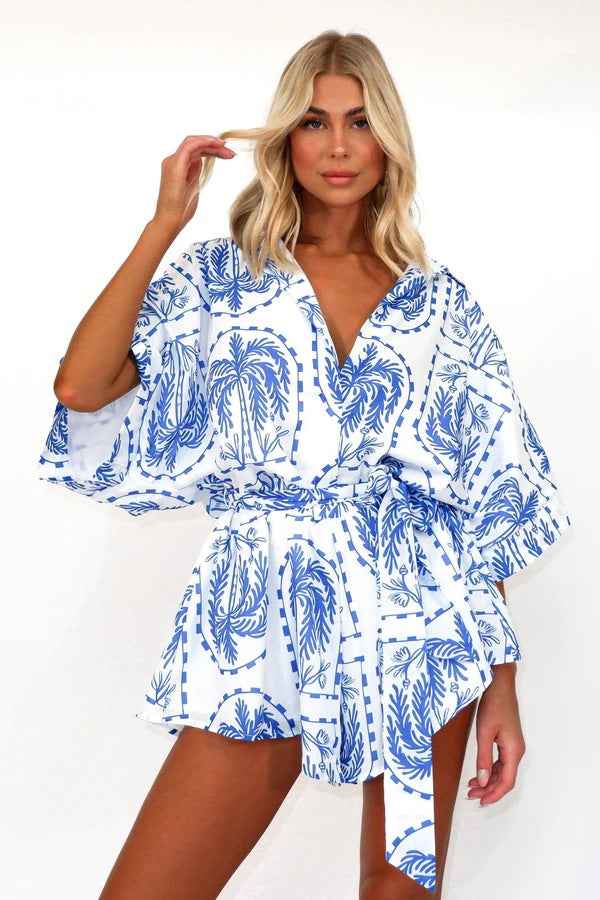 Summer Women Waist Controlled Lace up Geometric Abstract Printed Sexy Jumpsuit Amplified craft