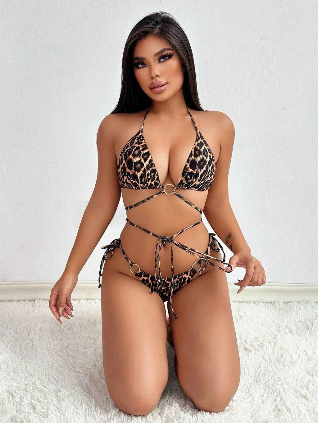 Women Seperated Swimwear Split Swimsuit Lace up Sexy Women Bikini