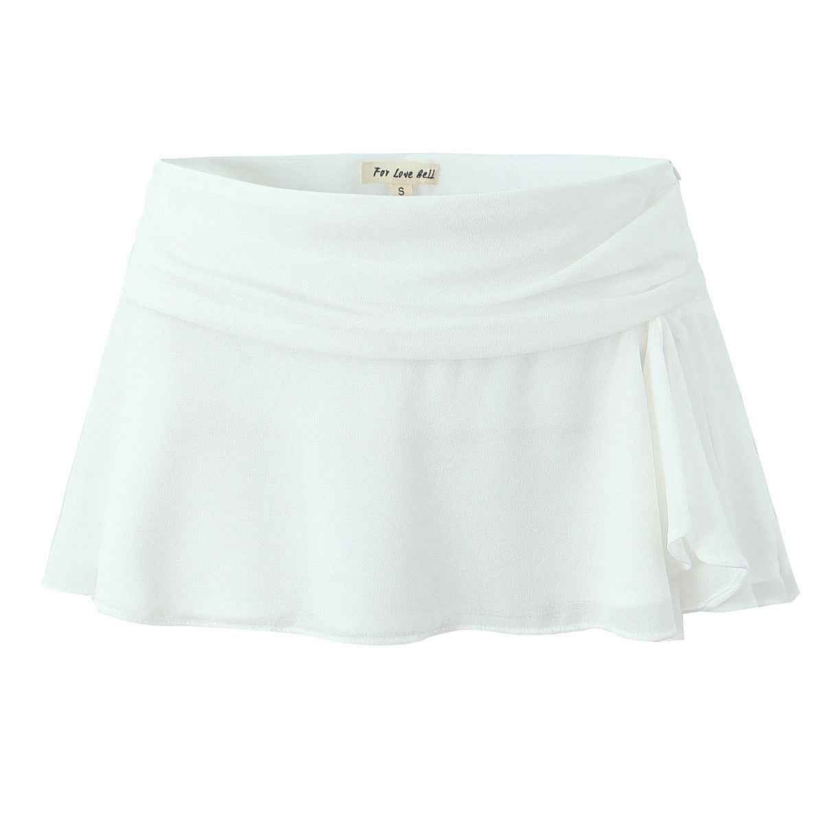 Women Clothing White Irregular Asymmetric Halter Off the Shoulder Spaghetti Strap Camisole Top Skirt Two Piece Sets