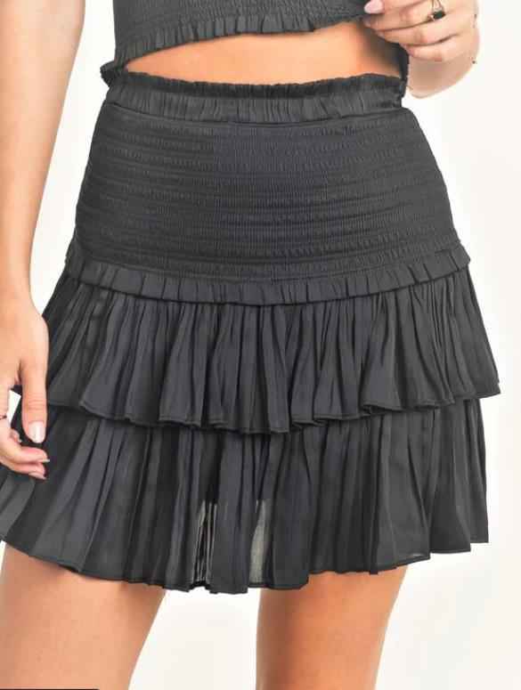 Sweet Lace up Bow Small Tank Top Top Short Sexy Skirt Set