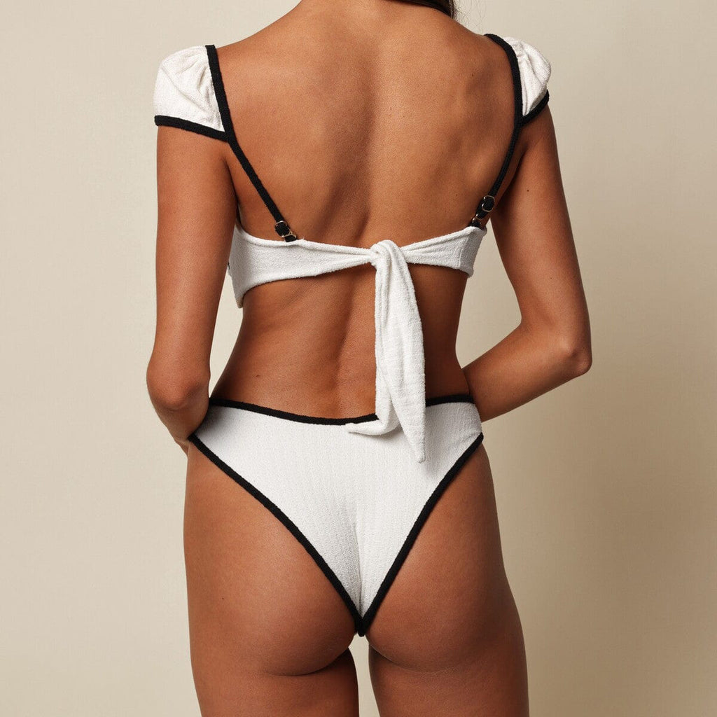 Solid Color High Waist Bikini Simple Split Swimsuit Women Sexy Bikini - ALZO