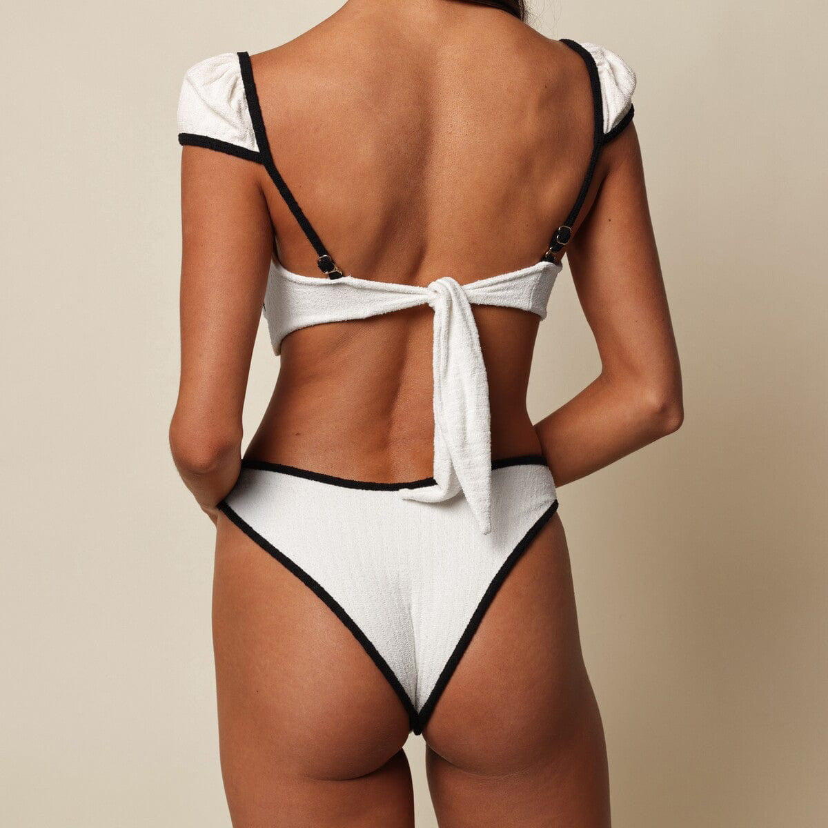 Solid Color High Waist Bikini Simple Split Swimsuit Women Sexy Bikini - ALZO
