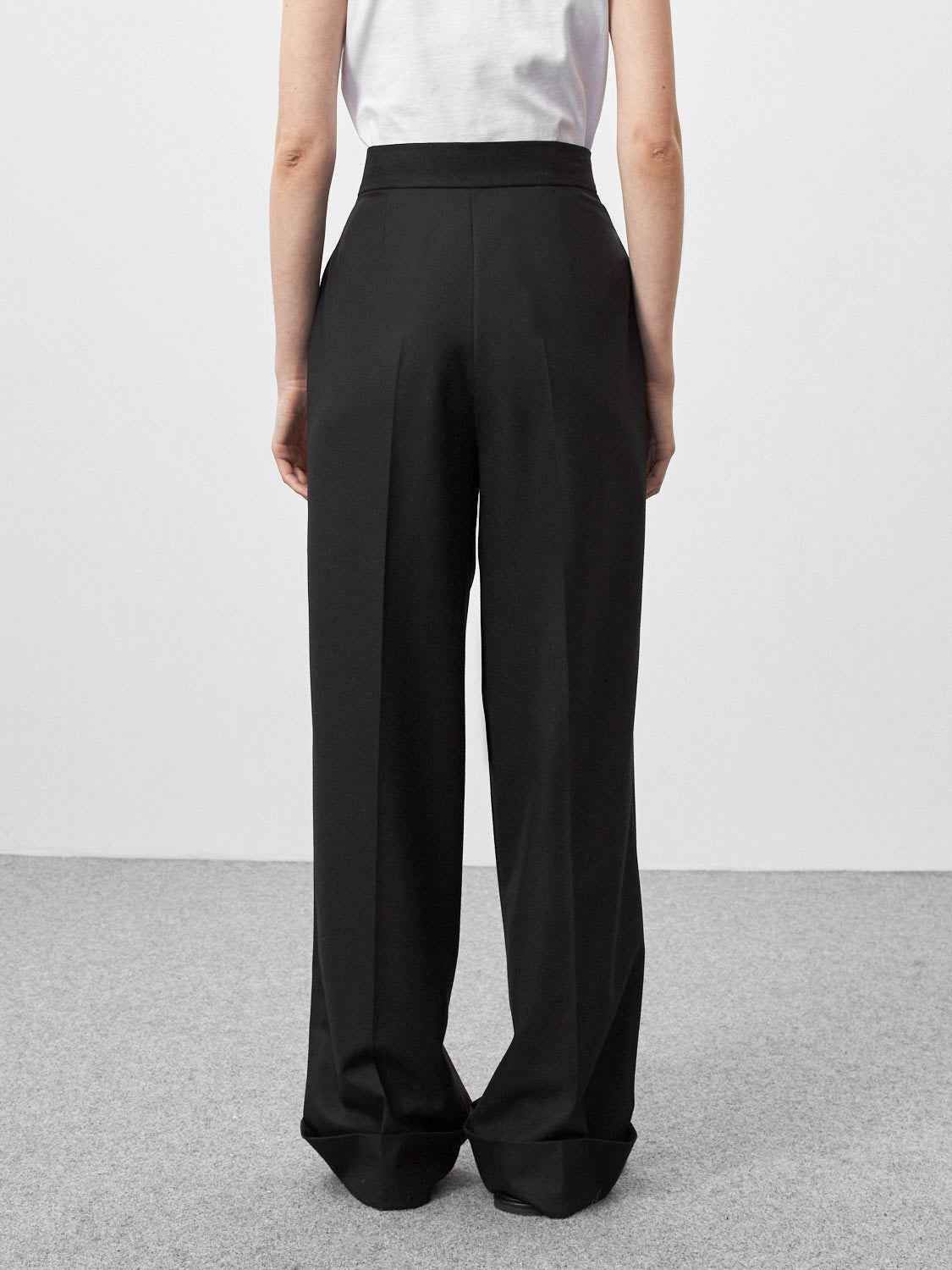 Spring Summer Black Mopping Work Pant Loose High Waist Pocket Drape Casual Comfortable Wide Leg Pants Women Clothing
