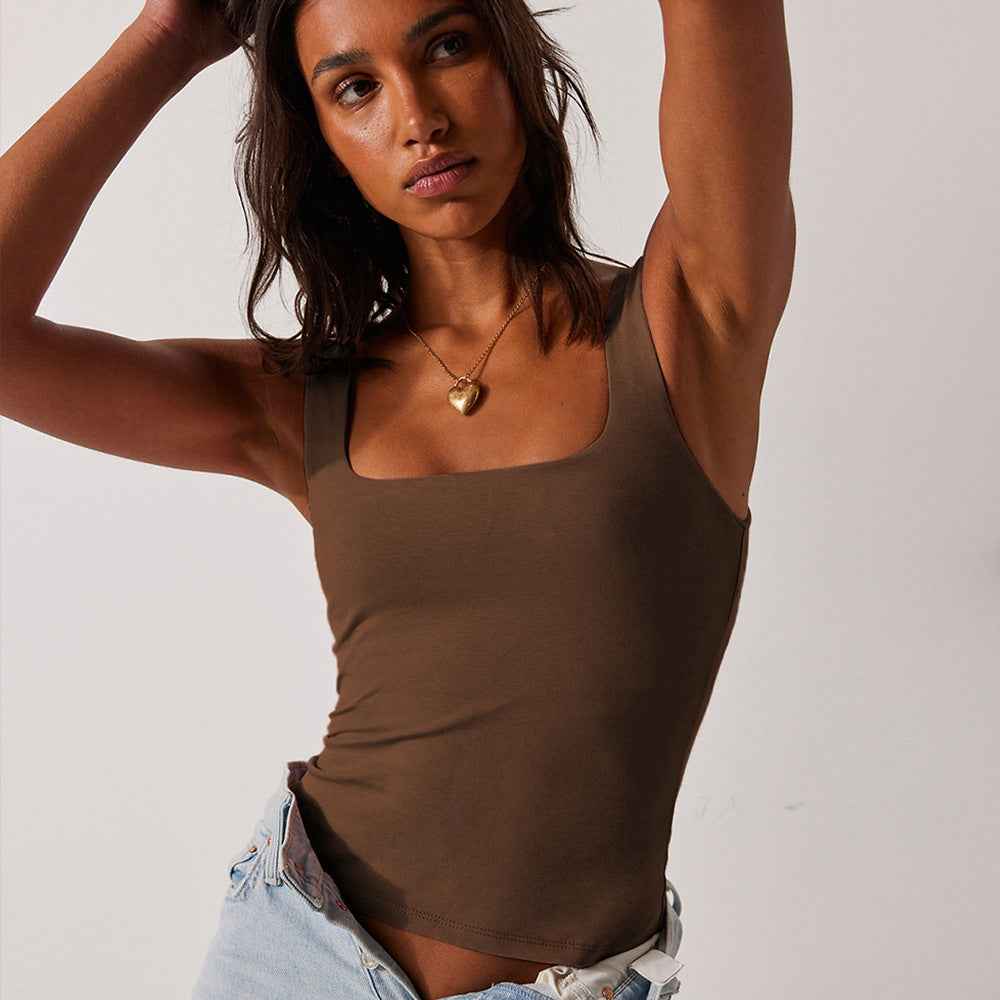 Sports Base Vest Outer Wear Women Clothing Knitwear Slim Fit Sexy Sexy Top