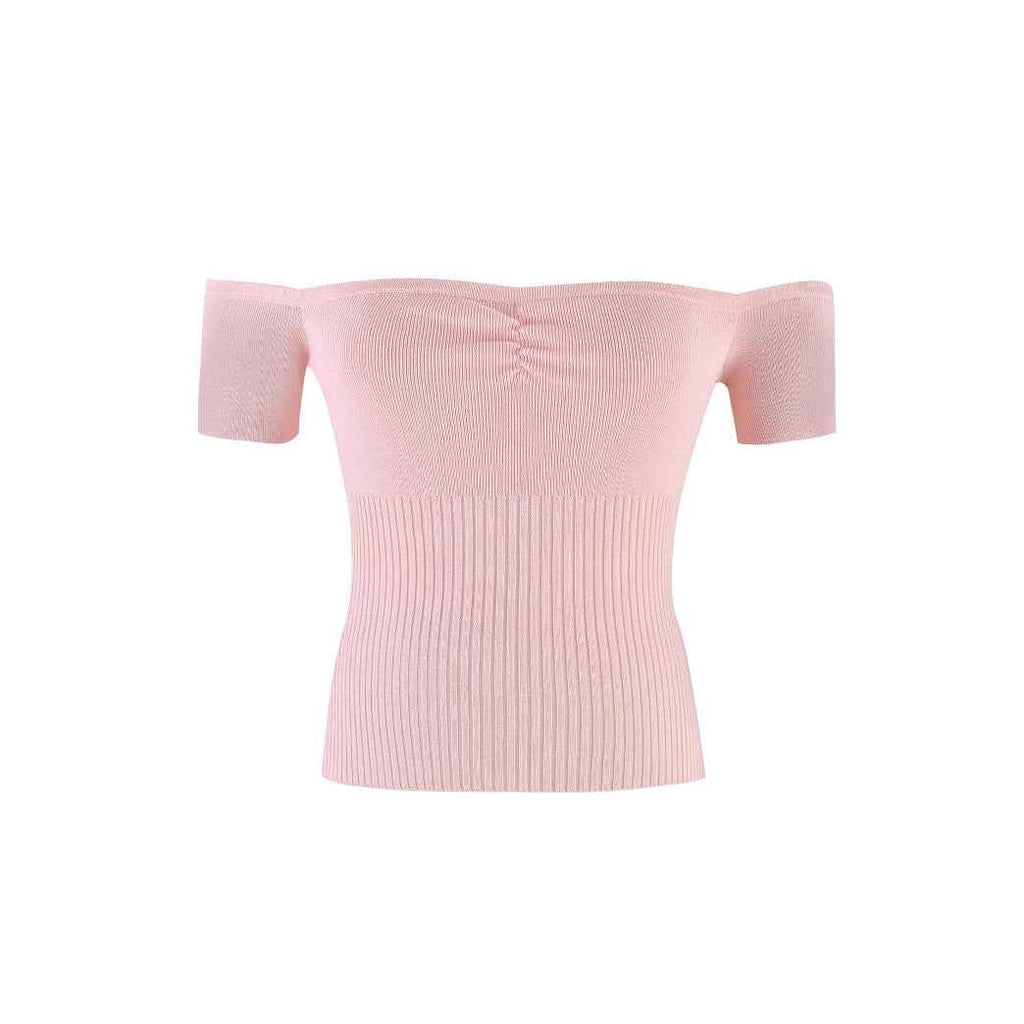 Spring Women Wear Top Sexy Slim off Shoulder Sweater for Women