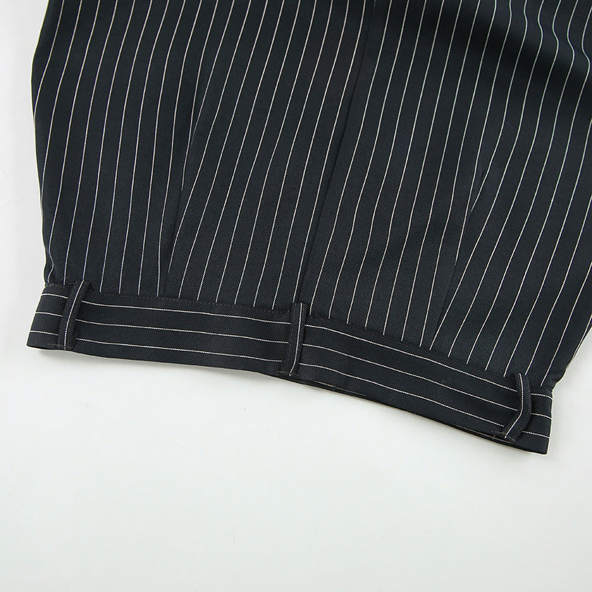 Office Slim Fit High Waist Striped Slit Straight Skirt Autumn Women Clothing - ALZO