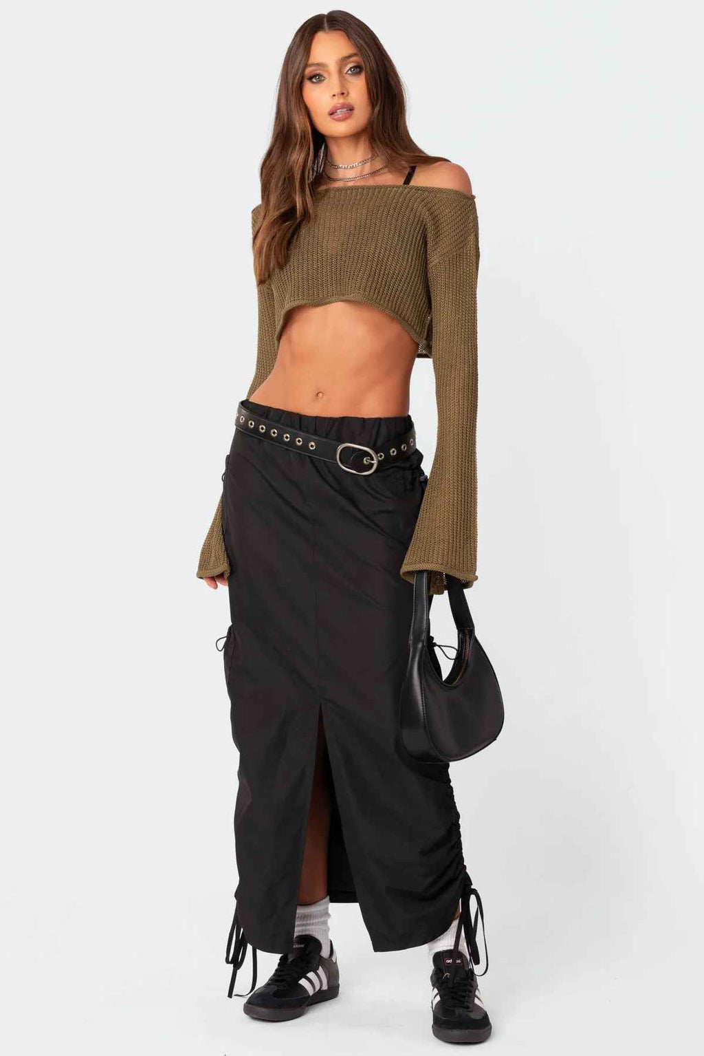 Knitwear Fall Women Clothing Sexy Cropped Short Off Shoulder Knitted Sweater Women