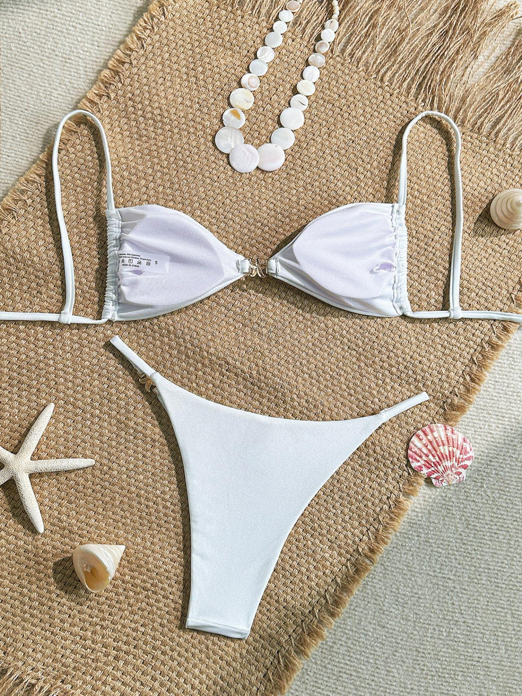 Popular String Shoulder Strap Lace up Sexy Bikini Women Triangle Cup Bikini Seaside Beach Spring - ALZO
