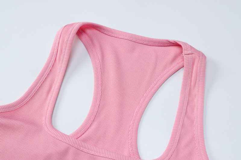 Women Clothing Spring Sexy U Collar Letters Drilling Sleeveless Vest