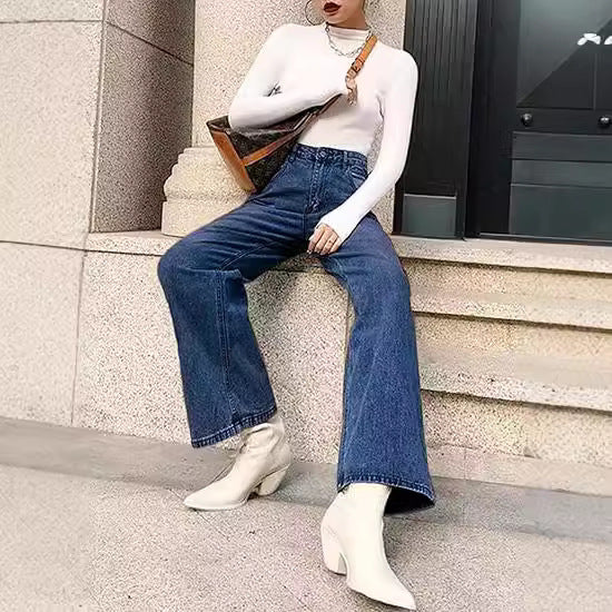 Slimming High Waist Non Stretch Jeans for Women - ALZO