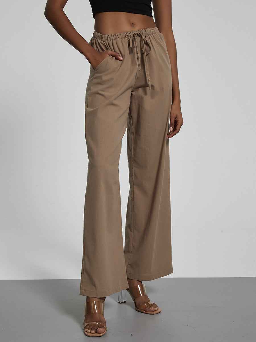 Women Clothing Casual Two Piece Sets Spring Autumn Kimono Lace up Top Pajamas Pants