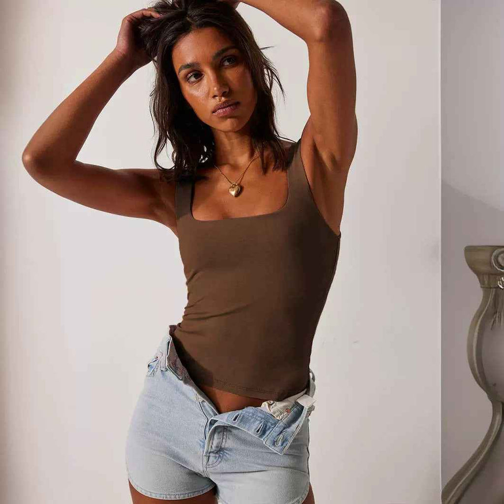 Sports Base Vest Outer Wear Women Clothing Knitwear Slim Fit Sexy Sexy Top