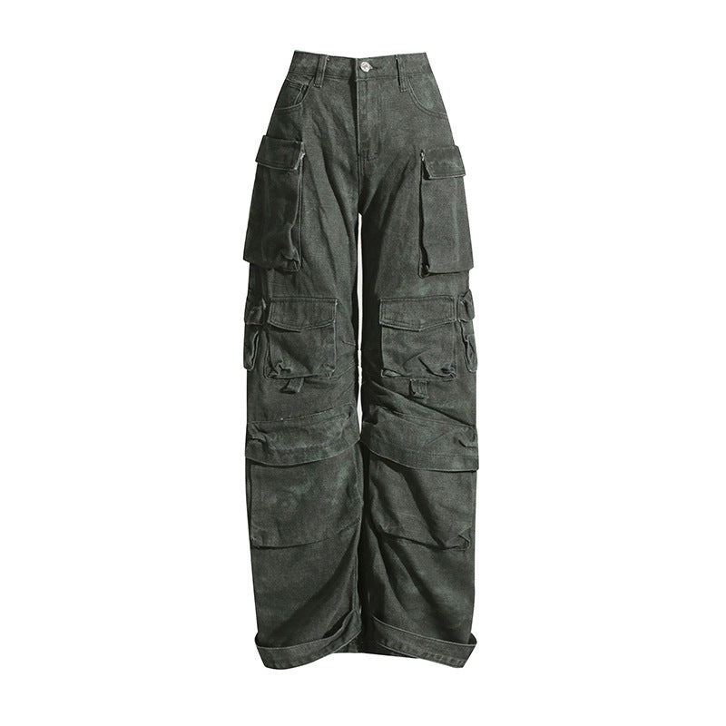 Elegant Sexy Sexy Casual Pants Women Autumn Winter Tie Dye Camouflage Multi Pocket Cargo Pants - ALZO