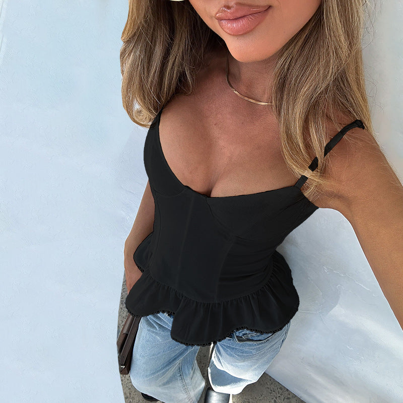 Sexy Waist Strap Top Summer Tube Top Sexy Vest - ALZO