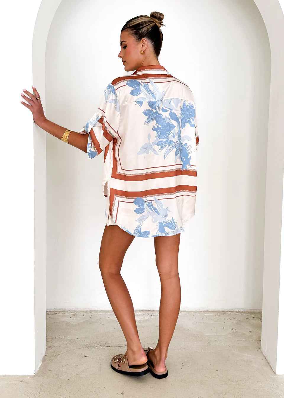 Summer Ladies Homewear Casual Printing Cardigan Shirt Shorts Two Piece Sets