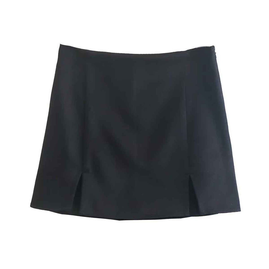 Autumn Three Color Slit Design Texture Culottes