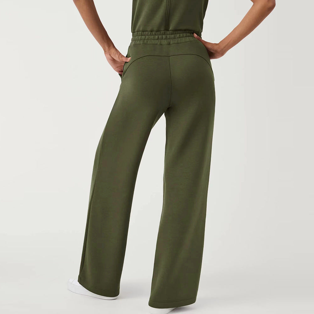 Women Jumpsuit Autumn Casual Clothing Sleeveless Wide Leg Trousers Jumpsuit - ALZO