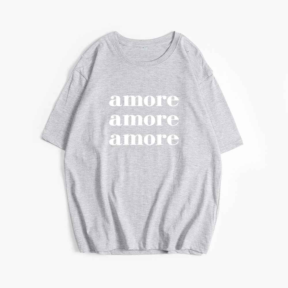 Printed T shirt Women Summer Loose round Neck Cotton Short Sleeve Top
