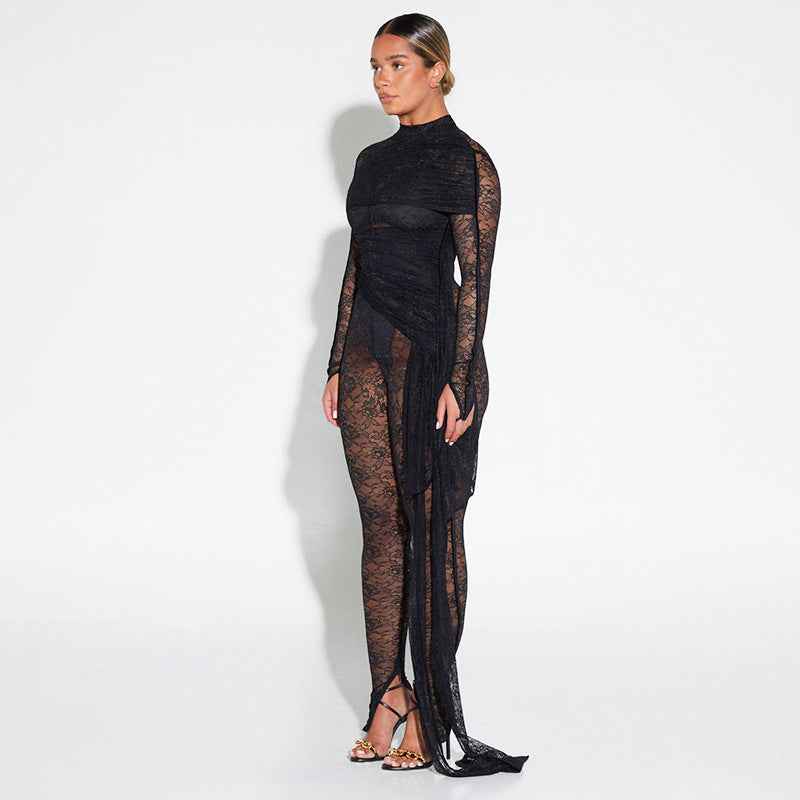 Women Wear Autumn Mesh Sexy Jumpsuit for Women
