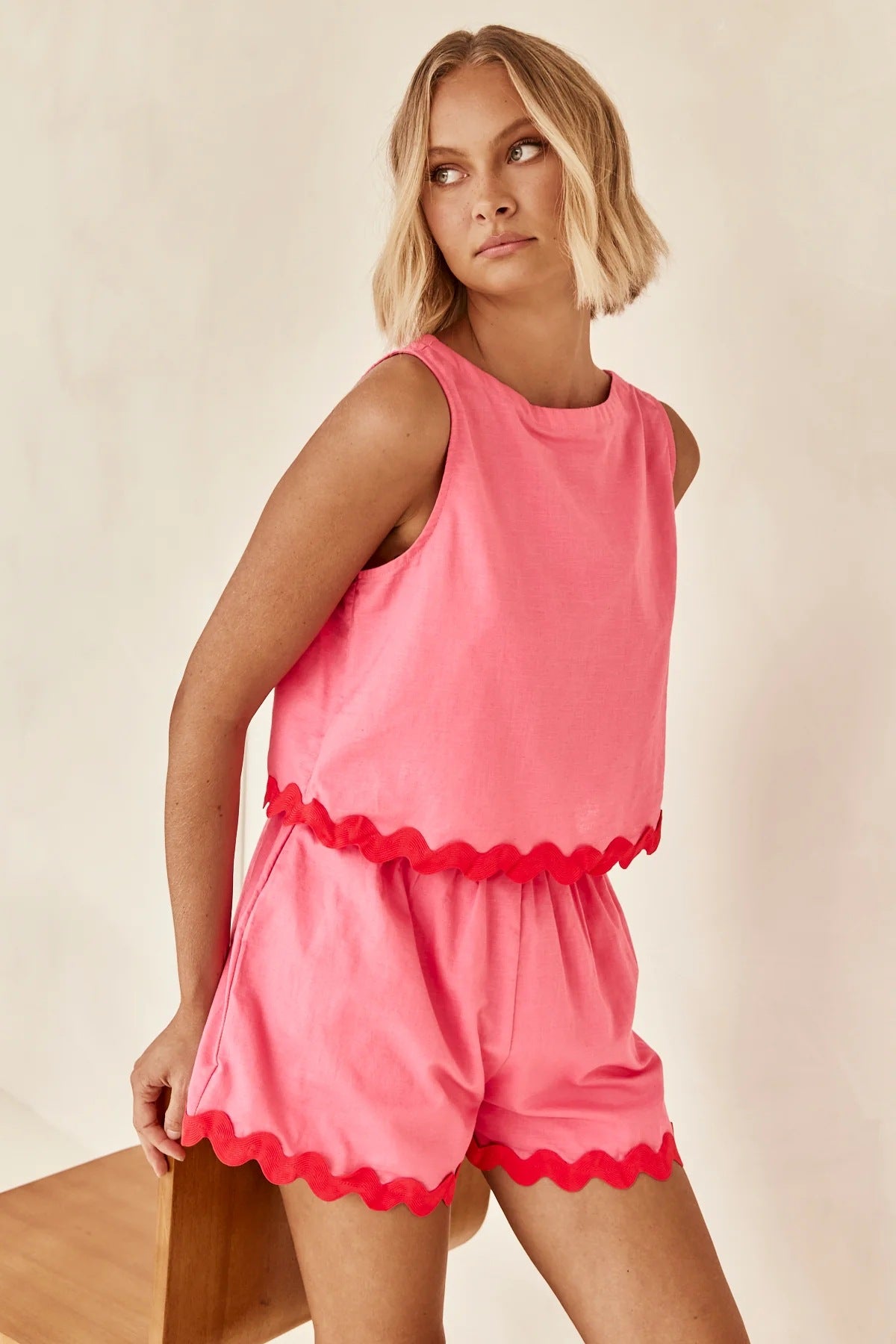 Spring Summer Comfort Casual Solid Color Sleeveless Shorts Set for Women - ALZO