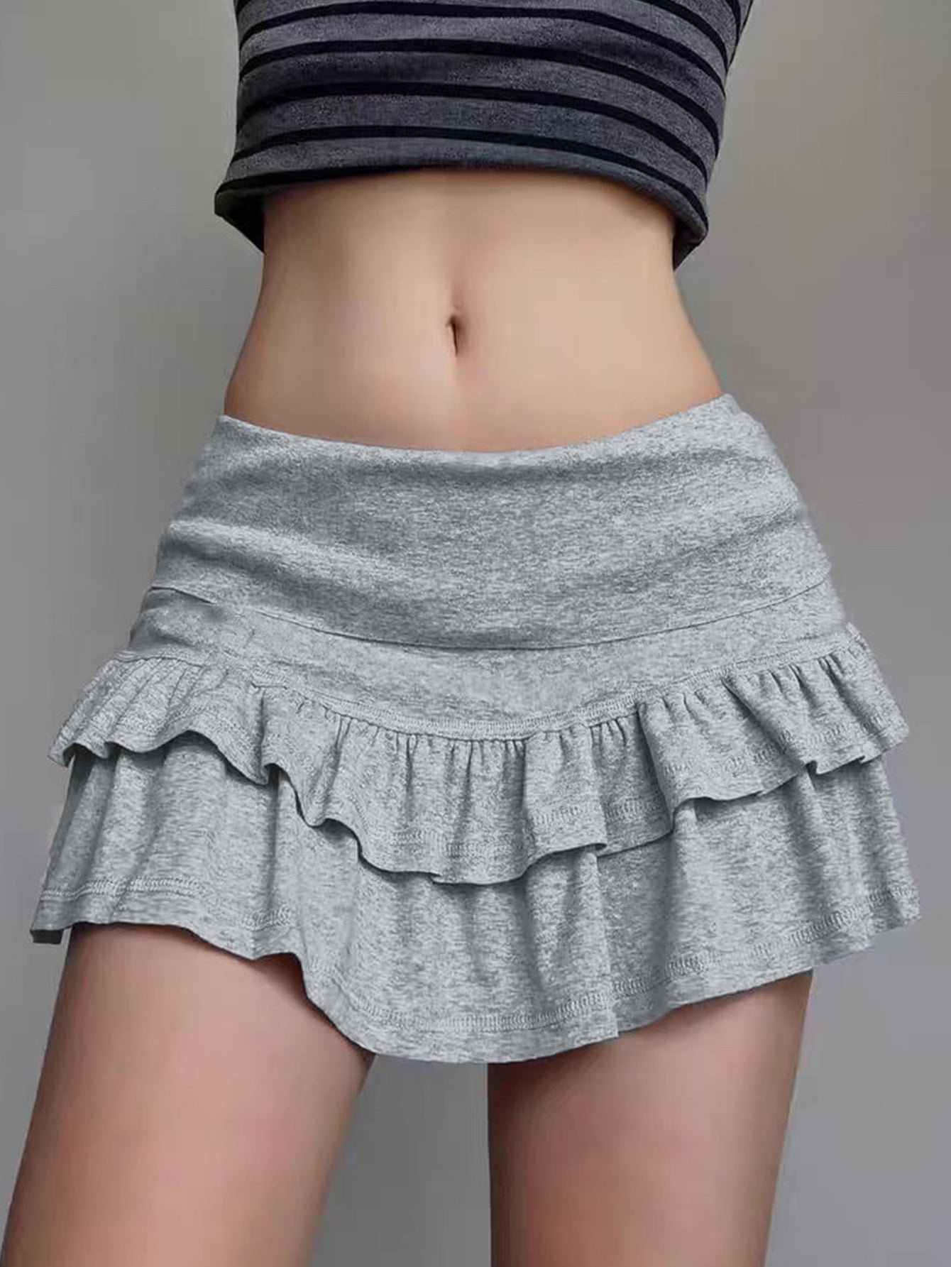 Spring Summer Skirt Women Casual Solid Color Pleated Skirt - ALZO