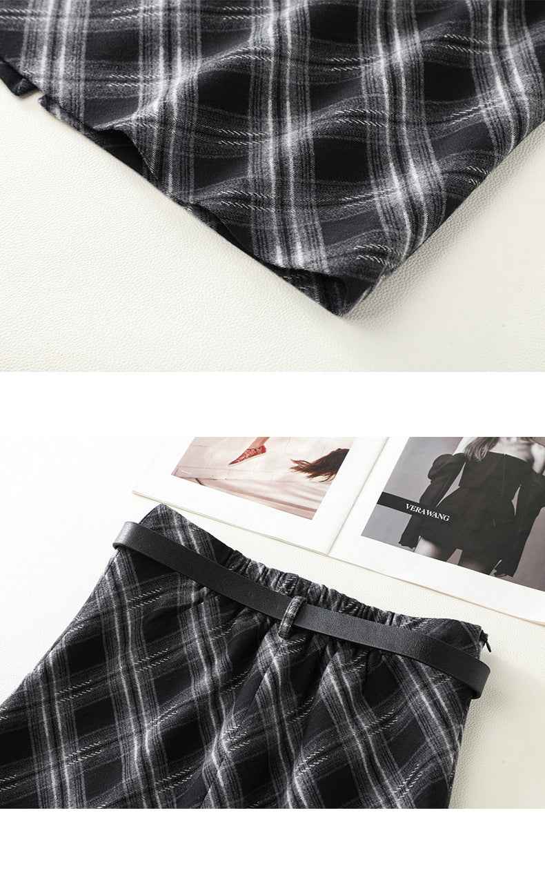 Retro Red Pattern Skirt Women Fall High Waist Slit Hip Skirt Mid Length Straight One Step Skirt