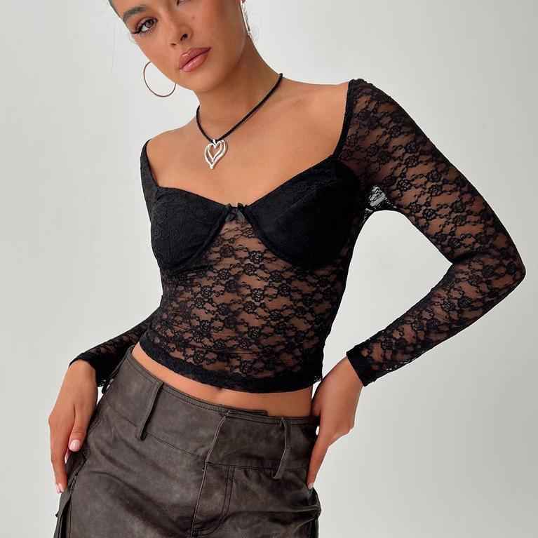 Women Clothing Top Popular Sexy See Through Lace Mesh T Shirt Short Slim Outer Wear Solid Color Top