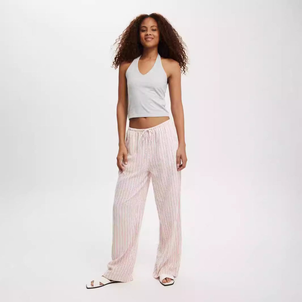Women Clothing Printing Casual Pajamas Wide Leg Casual Comfortable Trousers Autumn Winter - ALZO