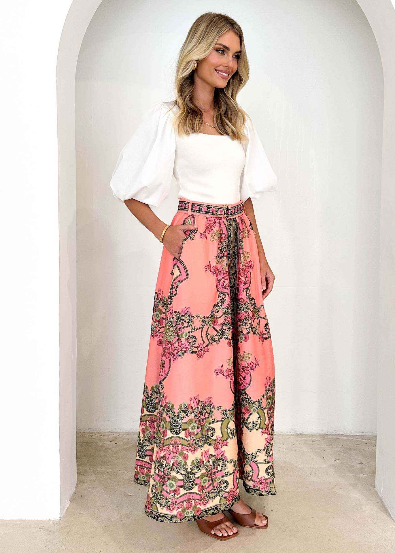 Women Clothing Summer Printing Elegant Loose Floral Tutu Women