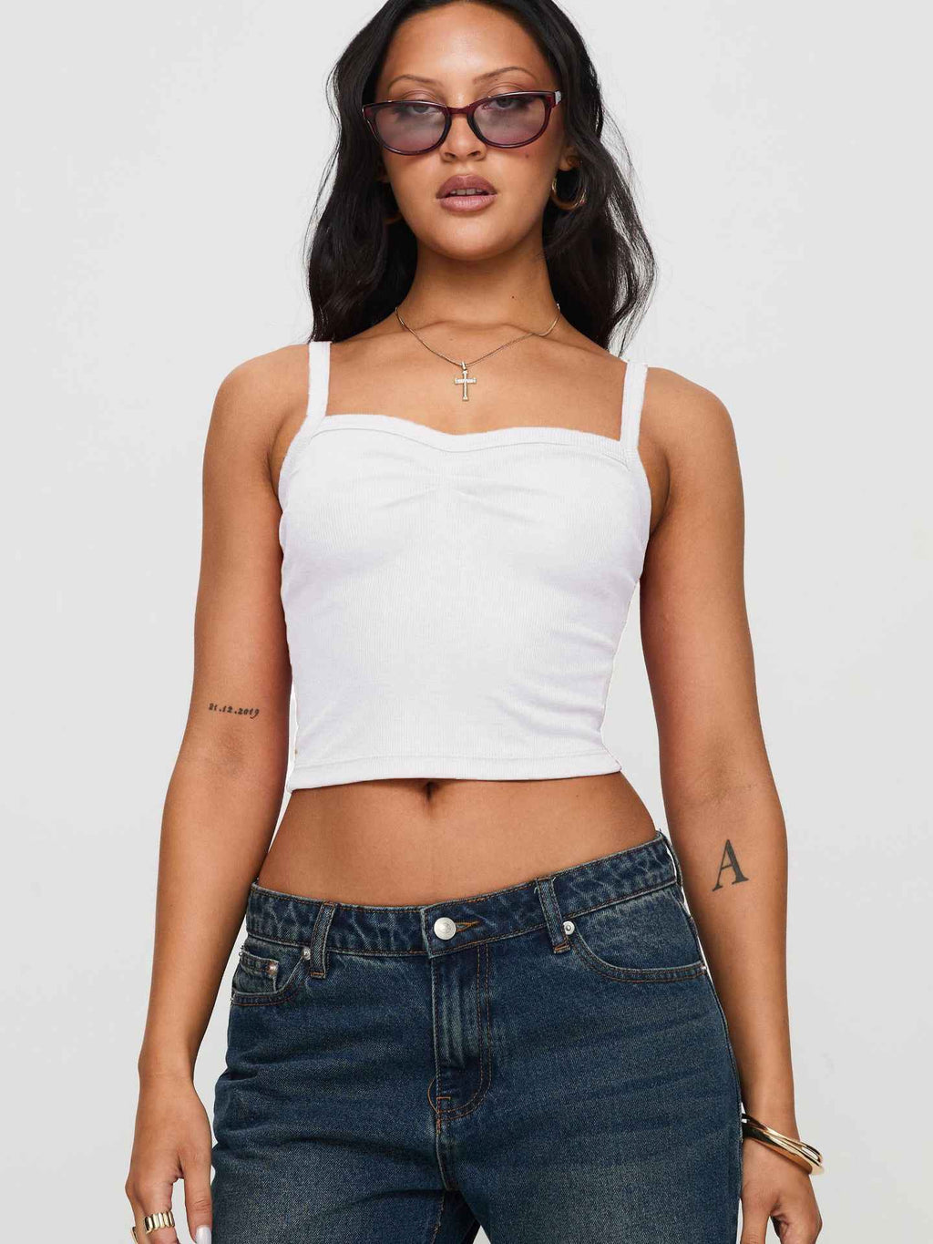 Spring Summer Women Clothing Solid Color Pleated Design Short Bare Cropped Slim Fit All Matching Tank Top